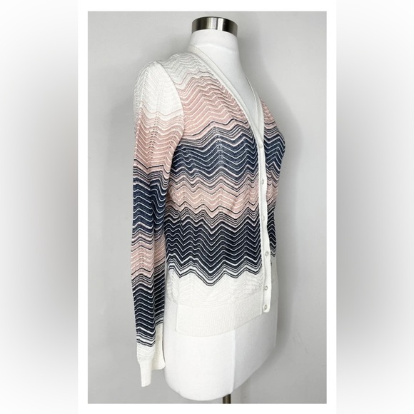 MISSONI Multicolored METALLIC BUTTON DOWN TOP. M - Picture 2 of 9